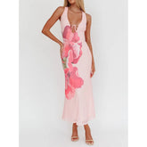 Robe de vacances longue en résille tie-dye à lacets