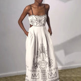Robe bohème imprimée à fleurs, col carré et manches bouffantes