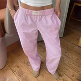 Pantalon droit en coton avec poches
