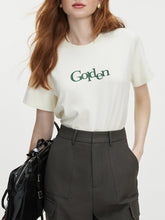 T-shirt décontracté à épaules imprimées avec lettres