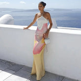 Robe longue dos nu à fleurs