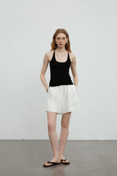 Linen Drawstring Relaxed Shorts Pants