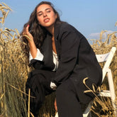 Amy Fashion - Elegant Black Single-Breasted Women Blazer