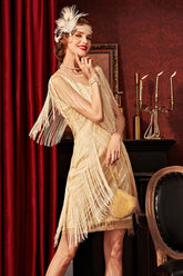 Robe de soirée vintage à franges et sequins