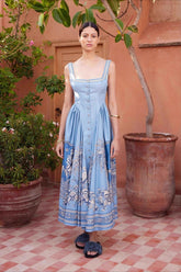 Printed Linen Relaxed Slip Dress