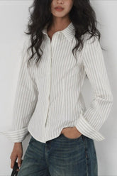 Vintage Stripe Button Down Blouse