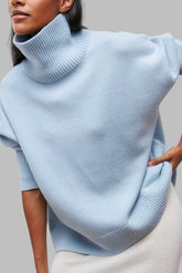 Pull européen à col roulé uni polyvalent