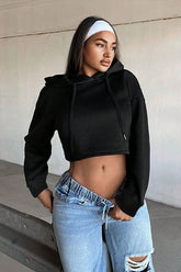 Sweat à capuche court tendance