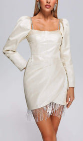 Robe courte à manches bouffantes Syre