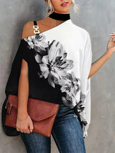 Chemise d'été à manches poupée et imprimé dos nu pour femme