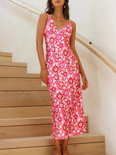 Robe florale dos nu à bretelles bandage