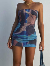 Robe bustier imprimée cintrée