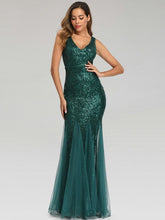 Robe de soirée en gaze à paillettes