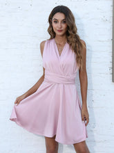 Robe dos nu croisée unie sexy