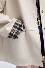 Cropped Contrast Color Coat