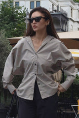 Chic Belted Button Down Blouse