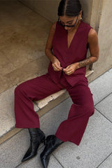 Tailored Vest Straight Pants Set