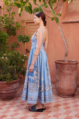 Printed Linen Relaxed Slip Dress
