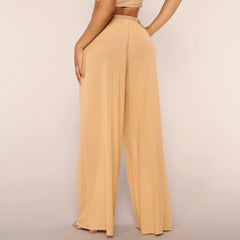 Pantalon de plage large en maille transparente