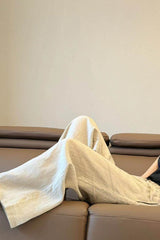 Breezy Linen Blend Straight Leg Casual Pants