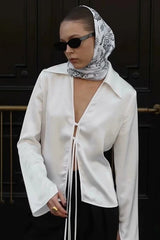 Bow Detail Satin Blouse