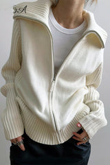 Cardigan ample en maille unie à col large