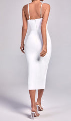 Robe midi moulante à bretelles 