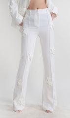 Jean taille mi-haute STEREO FLEUR blanc