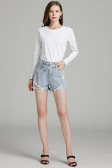 Sous-vêtement technique uni à col rond en coton mercerisé fin