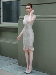 robe de soirée longue à sequins et à traîne de sirène 