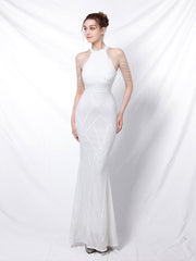 Robe de soirée longue élégante à traîne 