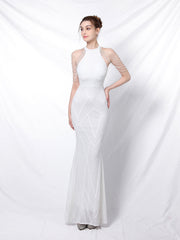 Robe de soirée longue élégante à traîne 