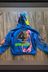Skull Graphic Sleeve Print Pullover Hoodie