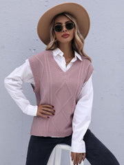 Gilet uni à col en V 