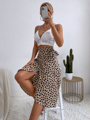 Jupe fendue à pois tendance 