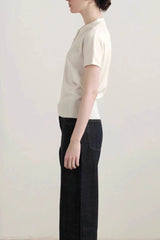 Vintage White Polo Knit Top