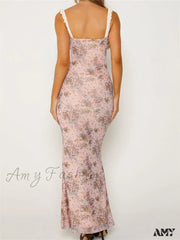 2024 Women Sleeveless V-Neck Backless Floral Print Patchwork Summer Cocktail Party Female Vestidos