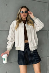 Veste bomber ample en coton à fermeture éclair