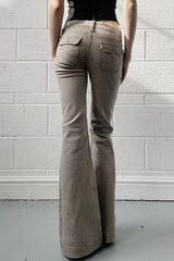 Jean bootcut utilitaire taille basse tendance