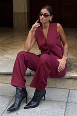 Tailored Vest Straight Pants Set