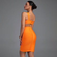 Robe bandage midi dos nu sans bretelles
