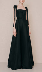 Robe à bretelles TIE noire