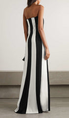 Robe longue bustier rayée 