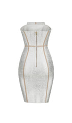 Robe bandeau argentée ornée de strass