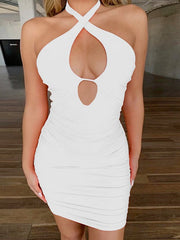 Robe mini dos nu pour femme 
