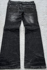 Gothic Distressed Double Waist Flare Jeans