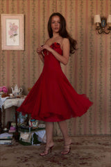 Robe de soirée midi transparente à imprimé floral 3D et décolleté en V profond