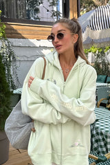 Sweat à capuche zippé rétro brodé