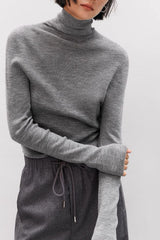 Sous-vêtement technique ajusté à col montant en laine douce