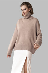 Pull européen à col roulé uni polyvalent